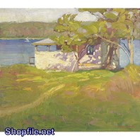 Tranh sơn dầu con đường và làng quê